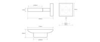 Zeephouder Sapho X-Square Hangend 11x5.5 cm Melkglas / Chroom - thumbnail