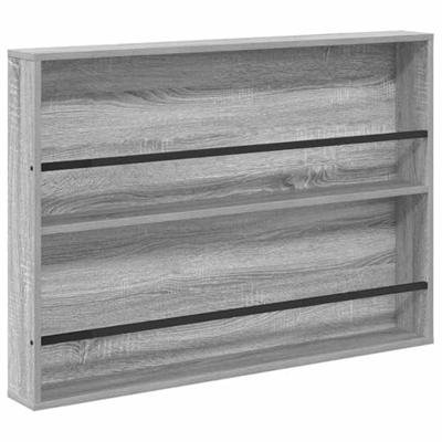 Tijdschrift Rek met plank 2 pcs Grijs Sonoma 100 x 12 x 70 cm