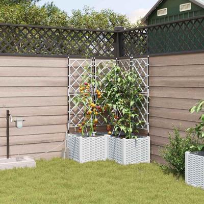 Tuin Bloempot 3 pcs Wit Staal