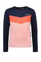 Tygo & Vito Girls Meisjes winter shirt - Longsleeve colourblock - Marine blauw - thumbnail