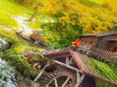 A Log Cabin by the Magic Creek Puzzel 1000 Stukjes A Log Cabin by the Magic Creek Puzzel 1000 Stukjes