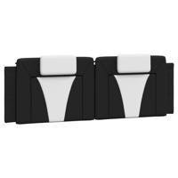 Bedframe "Viana" met LED zonder matras kunstleer zwart en wit 160x200 cm - thumbnail