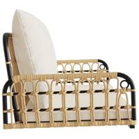 Schommelbank met kussens 105x58x38 cm poly rattan en staal - thumbnail