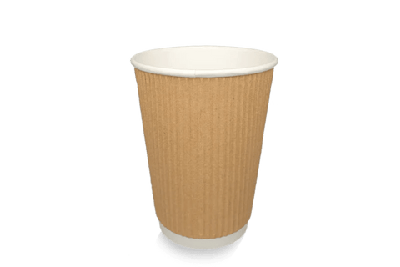 Kartonnen koffiebeker 360cc 12oz Ripple Kraft