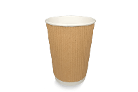 Kartonnen koffiebeker 360cc 12oz Ripple Kraft - thumbnail