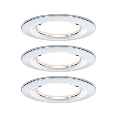 Paulmann Nova Inbouwlamp voor badkamer Set van 3 stuks LED LED 18 W IP44 Chroom (glanzend) Paulmann Nova Inbouwlamp voor badkamer Set van 3 stuks LED LED 18 W IP44 Chroom (glanzend)