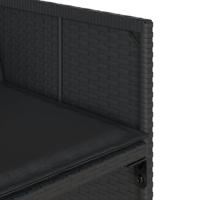 15-delige Tuinset met kussens poly rattan zwart - thumbnail