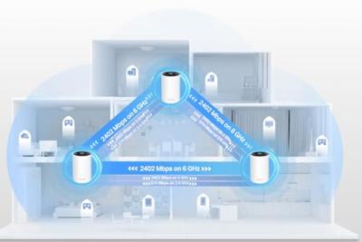 TP-Link Deco XE75 Mesh Wifi 6E (2-pack) Mesh router Wit - thumbnail