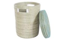 Mandenset DKD Home Decor Blauw Wit Natuurlijk Zeegras 44 x 44 x 51 cm - thumbnail