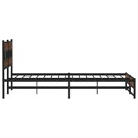 Bedframe zonder matras metaal bruin eikenkleur 180x200 cm - thumbnail