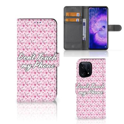 OPPO Find X5 Portemonnee Hoesje Flowers Pink DTMP OPPO Find X5 Portemonnee Hoesje Flowers Pink DTMP