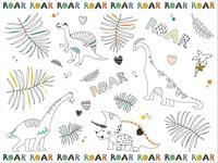 Folat BV Kleurplaat placemat dino roars, 6st. - thumbnail