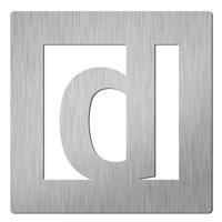 Hardbrass Vierkant huisletter Didheya 60mm. - RVS - thumbnail