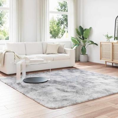 Hoogpolig vloerkleed NAVARRA 240x240 cm polyester zilvergrijs Hoogpolig vloerkleed NAVARRA 240x240 cm polyester zilvergrijs