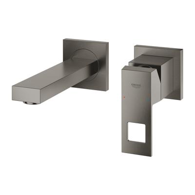 Wastafelmengkraan GROHE Eurocube 2-Gats Wand 172 Mm Hard Graphite Geborsteld Wastafelmengkraan GROHE Eurocube 2-Gats Wand 172 Mm Hard Graphite Geborsteld
