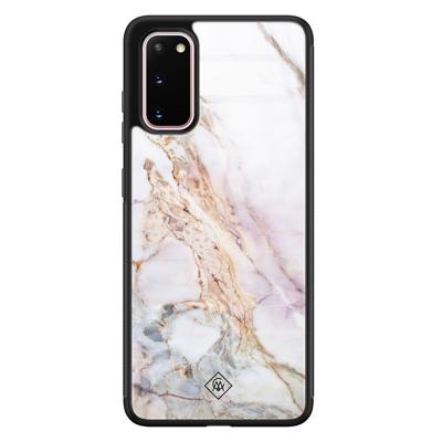 Samsung Galaxy S20 glazen hardcase - Parelmoer marmer Samsung Galaxy S20 glazen hardcase - Parelmoer marmer