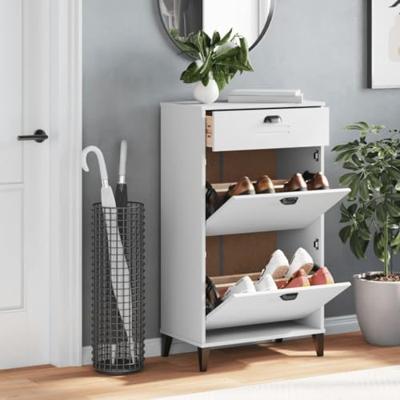 VidaXL Schoenenkast viken bewerkt hout wit VidaXL Schoenenkast viken bewerkt hout wit