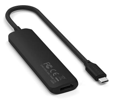 SATECHI Hub USB C 6-in-1 Slim Plus, Adapter Met HDMI 4K, PD-Lading 100W, 2 USB-A-Poorten, Micro/SD Kaartlezer, Voor MacBook, Windows En Apparaten Met Type-C Technologie, Zwart