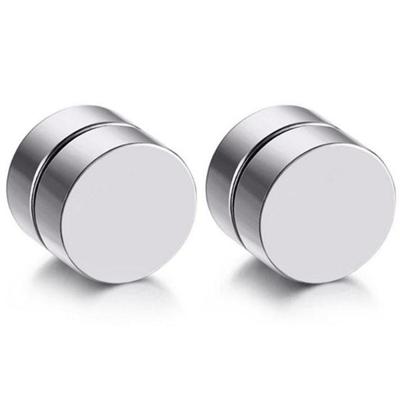 Magnetische Stud oorbellen Zilver 8mm