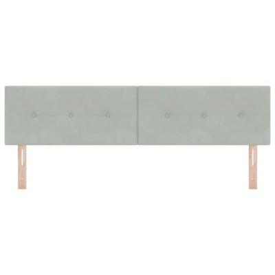 LED Hoofdbord met LED-striplichten Lichtgrijs 180 cm Polyester