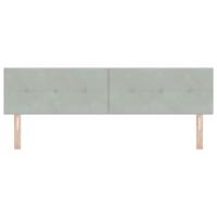 LED Hoofdbord met LED-striplichten Lichtgrijs 180 cm Polyester - thumbnail