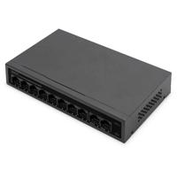 DIGITUS PoE Netwerk Switch - 10 poorts - Fast Ethernet - onbeheerd - 8x RJ45 PoE poorten + 2x RJ45 uplink - 60W PoE budget - CCTV-modus - 10/100 Mbps - zwart - thumbnail