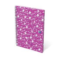 Oxford Floral softcover spiraalschrift, ft B5, 60 vel, geruit 5 mm, 3 geassorteerde designs - thumbnail