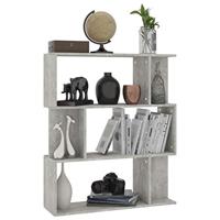 Boekenkast/kamerscherm 80x24x96 cm bewerkt hout betongrijs - thumbnail