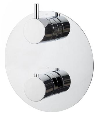 Wiesbaden Caral Rond afbouwdeel inbouwthermostaat 2 weg chroom