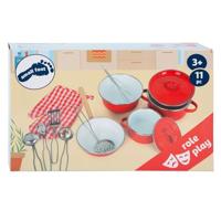 Small Foot - pannen en kookgerei set rood, 11dlg. - thumbnail