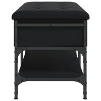 Schoenenbank 82x42x45 cm bewerkt hout zwart - thumbnail