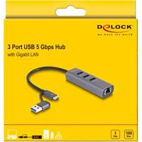 DeLOCK 64282 laptop dock & poortreplicator Bedraad USB 3.2 Gen 1 (3.1 Gen 1) Type-C Grijs - thumbnail