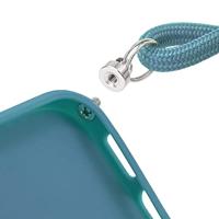 Høyde - iPhone 13 Pro - Telefoonhoes met koord + Kralenketting - Blauw - thumbnail