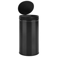 VidaXL Prullenbak met automatische sensor 60 l koolstofstaal zwart - thumbnail