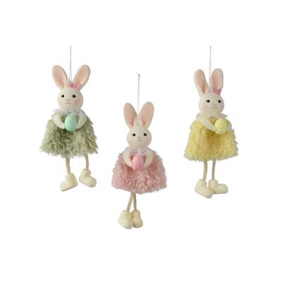 Hangdecoratie Konijn polyester 9x3x19cm