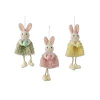 Hangdecoratie Konijn polyester 9x3x19cm - thumbnail