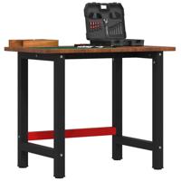 VidaXL Werkbank rechthoek 100x60x81,5 cm massief eikenhout donkerbruin - thumbnail