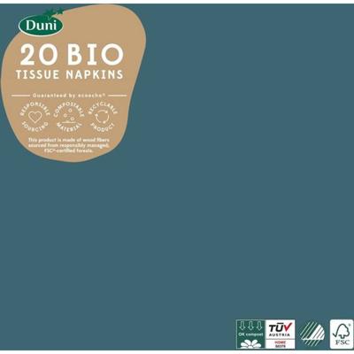 Servetten Ocean Teal 3-laags tissue 33 x 33 cm Duni - Duni