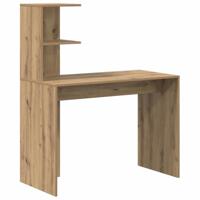 Bureau artisanaal eikenkleurig 102 x 50 x 124 cm Bewerkt hout - thumbnail