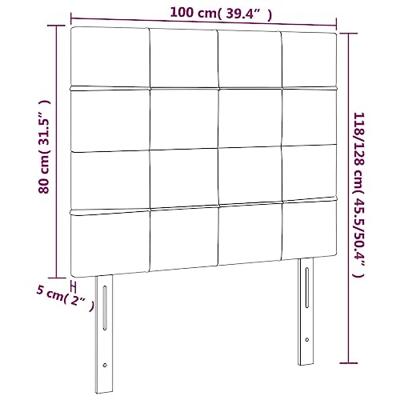 Hoofdbord LED 100x5x118/128 cm fluweel lichtgrijs