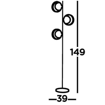 Searchlight Design vloerlampOrbital - EU8143BGO