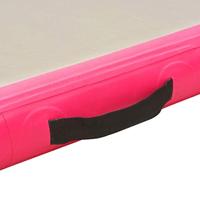VidaXL Gymnastiekmat met pomp opblaasbaar 600x100x10 cm pvc roze - thumbnail