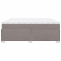 Boxspring met matras stof taupe 200x200 cm - thumbnail