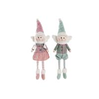 Decoratieve figuren DKD Home Decor Kerstmis Fee Polyester Engel (15 x 10 x 53 cm) (2 Stuks) - thumbnail