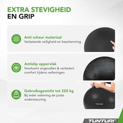 Fitnessbal Anti-Burst 90cm Black - thumbnail
