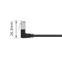 ACT DA6951 U/FTP CAT6A LSZH Slimline Patchkabel | RJ45 Connectoren 90° Haaks Boven naar 90° Haaks Boven | Zwart | 1,5 meter - thumbnail