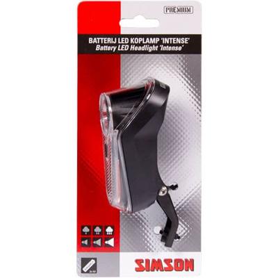 Simson Koplamp intense batterijen zwart led