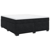 Boxspring met matras fluweel zwart 180x200 cm - thumbnail