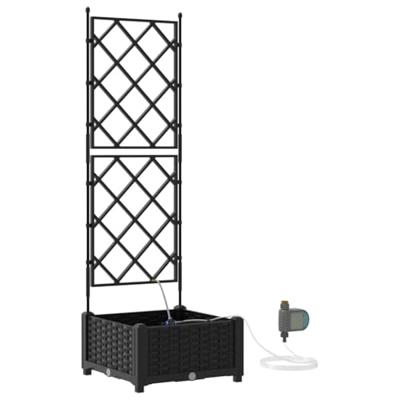 Tuin Bloempot Zwart 40 x 40 x 126 cm Staal