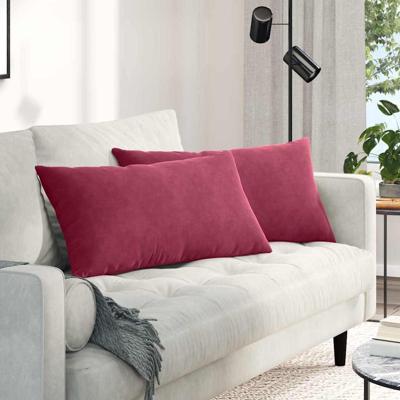 Sofa Kussens 2 pcs Wijnrood 80 x 40 cm Katoen Stof Sofa Kussens 2 pcs Wijnrood 80 x 40 cm Katoen Stof